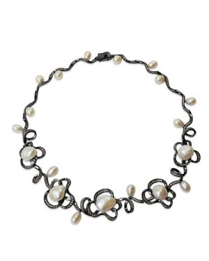 Bellus Domina Sterling Freshwater Pearl Necklace - Metallic