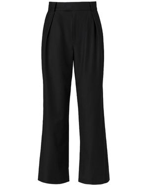 Lita Couture Wide Leg Wool Pants - Black