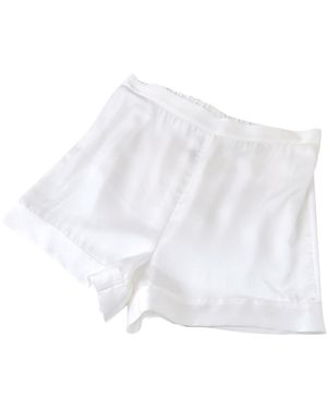 Soft Strokes Silk Pure Mulberry Silk High-Waisted Shorts - White