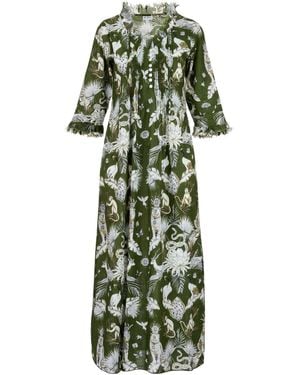 At Last Cotton Annabel Maxi Dress - Green