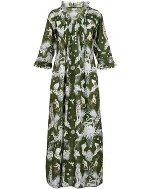 At Last Cotton Annabel Maxi Dress - Green