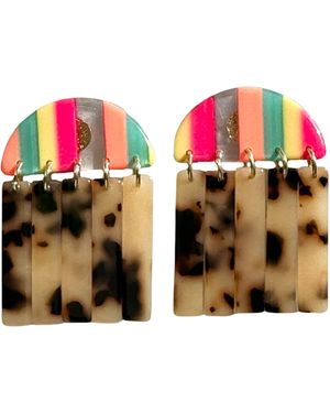 CLOSET REHAB Neutrals Fringe Earrings - Pink