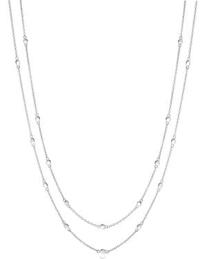 Vanhi Simona Double Chain Stacking Necklace - Metallic