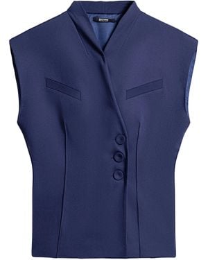 Nocturne Tailored Sleeveless Vest - Blue