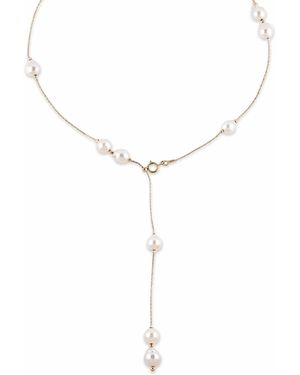 Pearl Code Baroque Pearl Lariat Necklace – Adjustable Back Drop - White