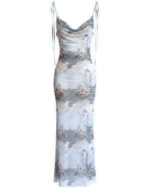 Alia Studio Énigme Maxi Mesh Dress - Grey