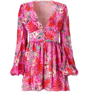 Lita Couture Floral Print Jumpsuit - Pink