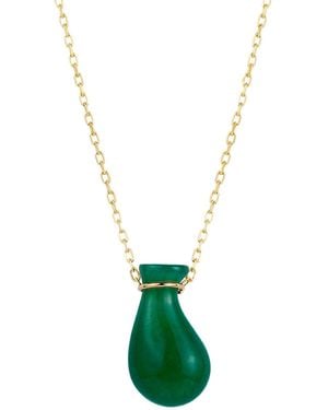 seree Fudai Jade- Chalcedony Pendant Necklace - Green