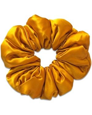 Rakhsh Rakhshi Oversized Honey Harvest Silk Plush Scrunchie - Orange