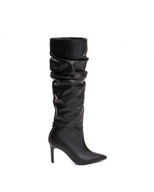 The 5Th Element Dune Ruched High-Heel Boots - Black