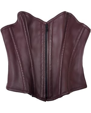 COOL Creative Burgundy Leather Corset - Purple