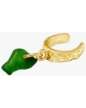 Glassy Palmedråbe Ear Cuff - Yellow