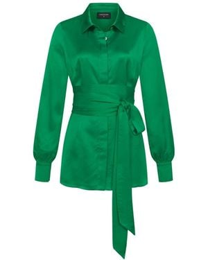 Marianna Déri Satin Blouse With Tie Belt - Green