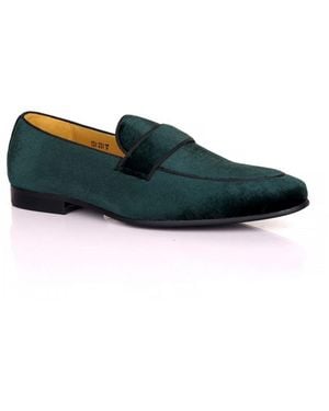 DAVID WEJ Alfred Velvet Loafers – - Blue