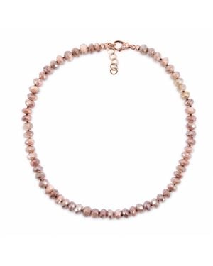 Mineralgems•Studio Neutrals Peach Moonstone Necklace - Pink