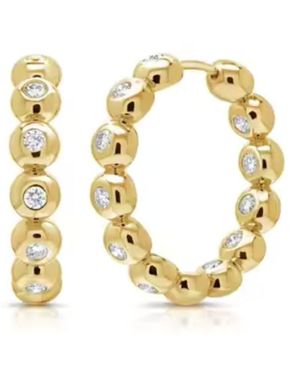 Nazzar Bezel Puff Hoop - Metallic