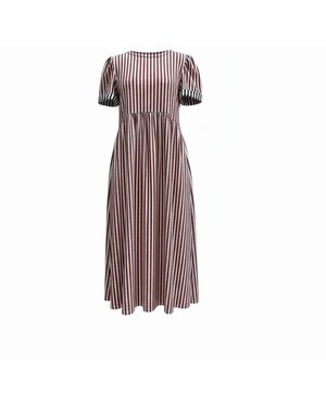 BEIRA Flora Dress – Stripe Cotton - Brown