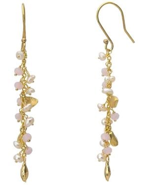 Spero London Multiple Baroque Pearl Drop Sterling Earring - Metallic