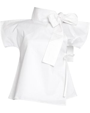 Bianca Popp Halves Blouse With Shoulder Ribbon - White