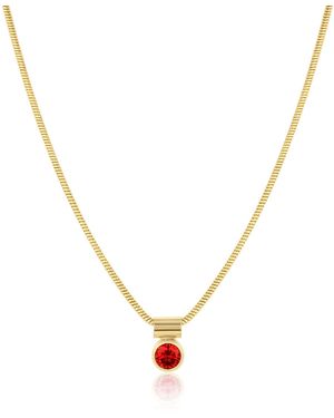 SET & STONES Ellie Birthstone Necklace- July - Metallic