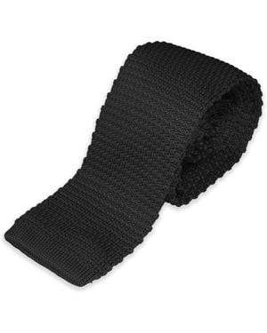 Gresham Blake Skinny Knit Tie - Black