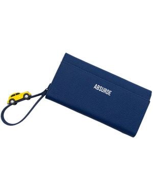 Absurde Parking Leather Bifold Wallet With Car - Blue