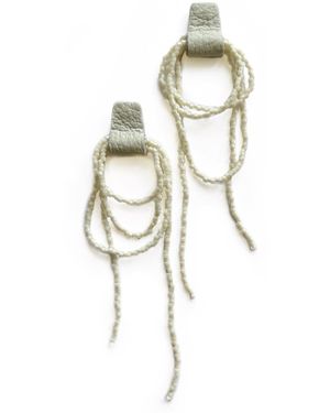 WAIWAI Bliss Beaded Dangle Earrings Off - Metallic