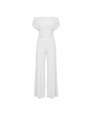 Atom Label Neutrals Carbon Jumpsuit - White