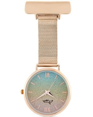 Bermuda Watch Company Annie Apple Glitter/ Mesh Nurse Fob Watch - Metallic