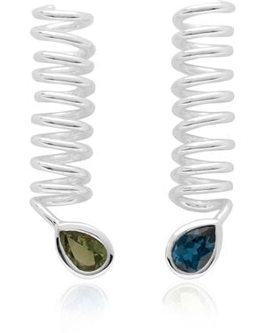 Armature Tourmaline And Topaz Curl Drop Earrings - White