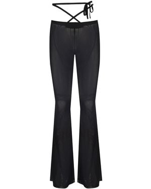 No'design Sheer Spanish Flared Pants - Blue