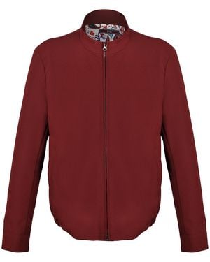 DAVID WEJ Ashford Relaxed Zip Through Jacket - Red
