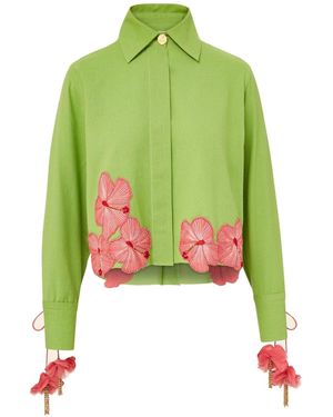 Ashaki The Prana Bloom Linen Shirt - Green