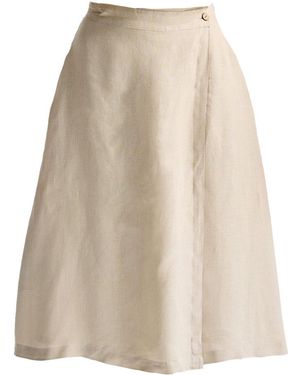 REISTOR Neutrals Overlap Midi Skirt - Natural