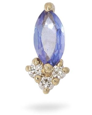 Zohreh Tanzanite & Diamond Flat Back Earring 9K - Blue