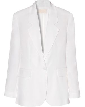 AGGI by HALEWSKI Bellamy Bright Satin Blazer - White