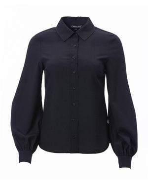 Carloslines Button Down Long Sleeve Striped Satin Jacquard Shirt - Blue