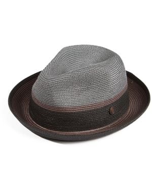 Dasmarca Hats Dasmarca Verona Lightweight Summer Two Tone Straw Fedora Hat For And - Grey
