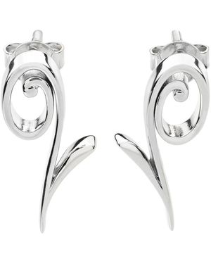 Lucy Quartermaine Solid Sterling Dainty Q Studs - Metallic