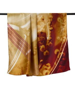 Essenty-Paris Essence Of The Elements Design – French Satin Silk Scarf - Brown