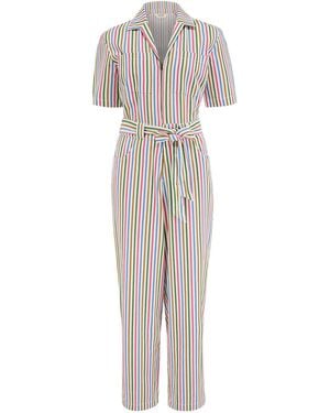 Sugarhill Meredith Boilersuit Multi, Colorful Canvas Stripe - Multicolor
