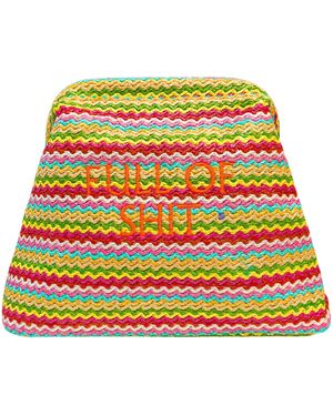 Lilly Loves Full Of Shit Straw Clutch - Yellow