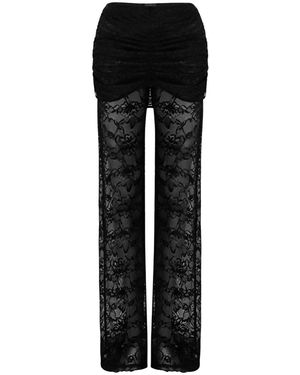 OW Collection Selah Sheer Lace Trousers - Black
