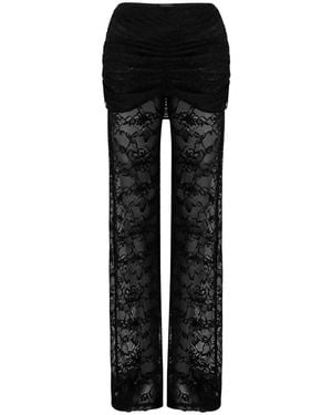 OW Collection Selah Sheer Lace Trousers - Black