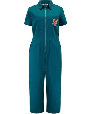 Sugarhill Cora Cropped Jumpsuit, Parrot - Blue