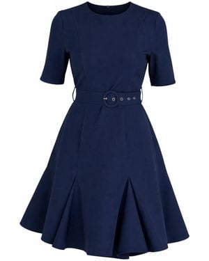 Girl In Mind Beatrice Flaire Mini Dress - Blue