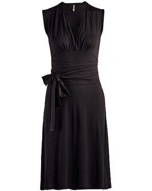 Conquista Sleeveless Empire Line Dress - Black