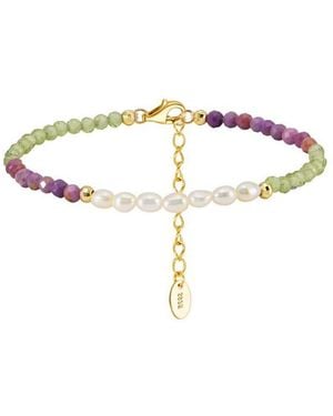 Shaded the Label Lunari Mica & Pearl Beaded Bracelet - Metallic