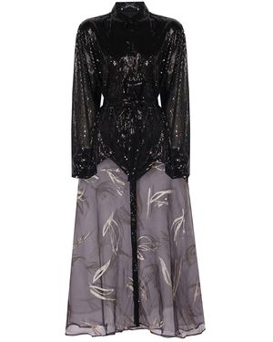 Madebyza Sequinned Shirt Dress - Grey