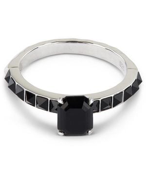 Kasun Emerald Cut Crocodile Ring - Metallic